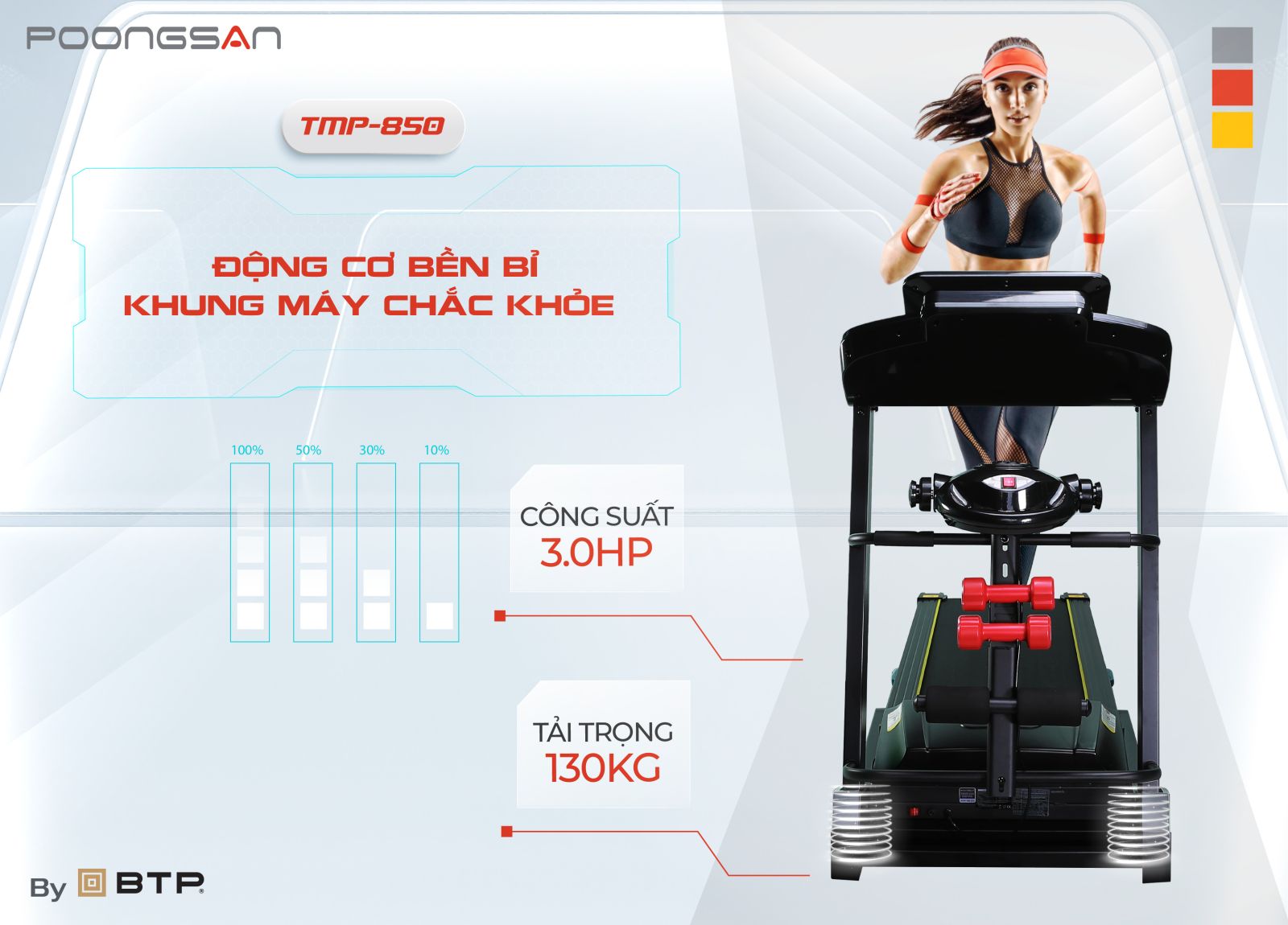 Động cơ Poongsan TMP-850 bền bỉ, khung máy chắc khỏe Động cơ Poongsan TMP-850 bền bỉ, khung máy chắc khỏe